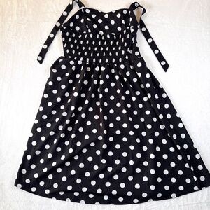 Sz L B&W Poka Dot Dress Bikini Straps Midi Spring Cool Summer Hot Stylish Look